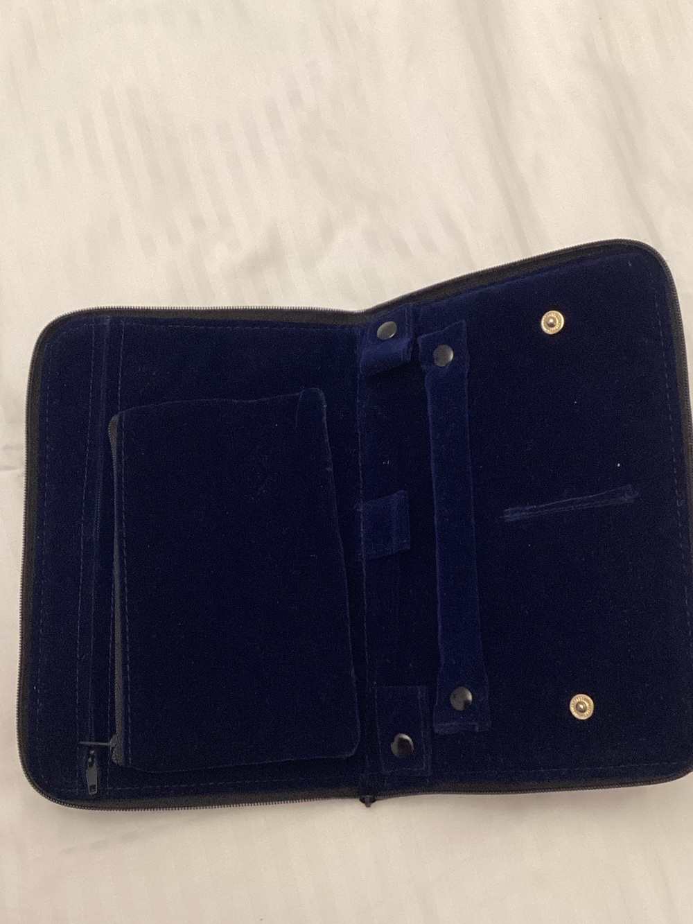 Jewelry Accessory Travel Case - Navy Velvet Organizer